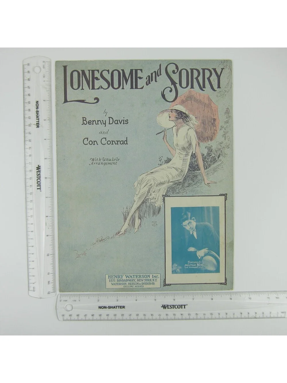 Sheet Music Lonesome and Sorry Milton Berle Benny Davis Con Conrad Antique 1926
